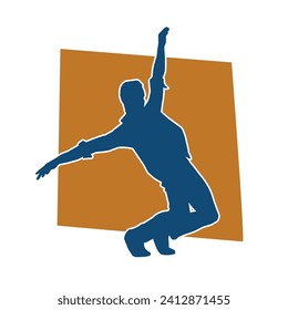 Silhouette of a man in dancing pose. Silhouette of a male dancer in performing pose.