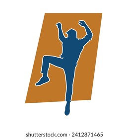 Silhouette of a man in dancing pose. Silhouette of a male dancer in performing pose.