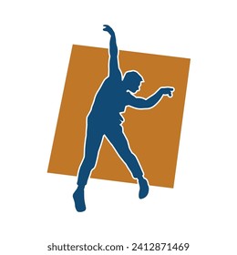 Silhouette of a man in dancing pose. Silhouette of a male dancer in performing pose.