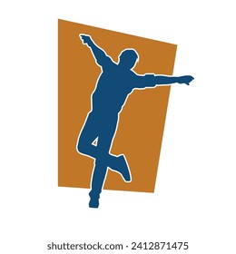 Silhouette of a man in dancing pose. Silhouette of a male dancer in performing pose.