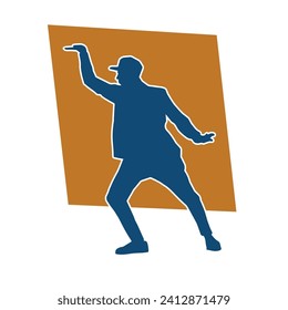 Silhouette of a man in dancing pose. Silhouette of a male dancer in performing pose.