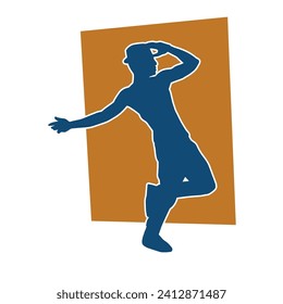 Silhouette of a man in dancing pose. Silhouette of a male dancer in performing pose.