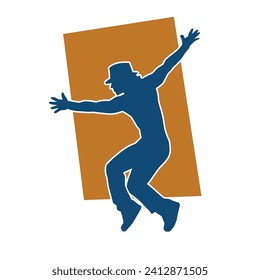 Silhouette of a man in dancing pose. Silhouette of a male dancer in performing pose.