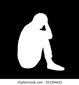 Silhouette of a man in a depression sadness