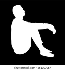 Silhouette of a man in a depression sadness