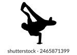 silhouette of Man doing sport dance activity break dance vector illustration