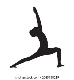 Silhouette of man doing yoga 