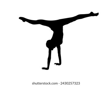 silhouette of a man doing yoga.