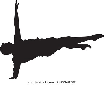 silhouette of a man doing yoga exercise