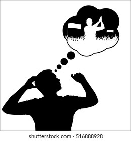 Silhouette of a Man dreaming