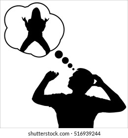 Silhouette of a Man dreaming 