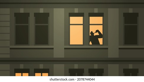 silhouette of man drinker in house window alcoholic drinking alone drunk guy having problem alcohol addiction alcoholism