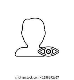 silhouette of man and eye icon. Element of web for mobile concept and web apps icon. Thin line icon for website design and development, app development