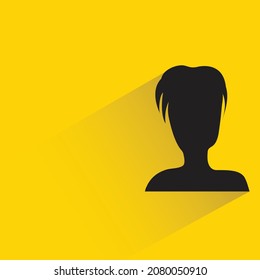silueta hombre cara con sombra de gota en fondo amarillo