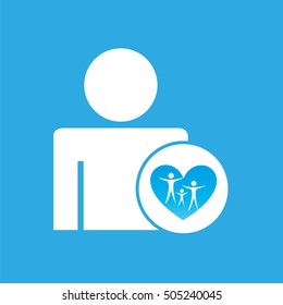 silhouette man with family care health graphic vector illustration eps 10