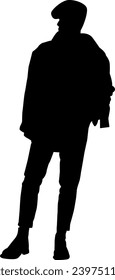 silhouette man fashion vector on white background