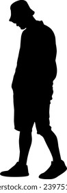 silhouette man fashion vector on white background