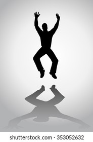 Silhouette of a man figure jumping