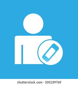silhouette man with first aid medical bandage graphic vector illustration eps 10