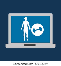 silhouette man fitness weight vector illustration eps 10