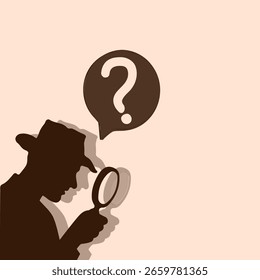 The silhouette of a man is focused on the case he is solving