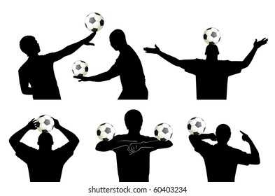 silhouette of man with a Football