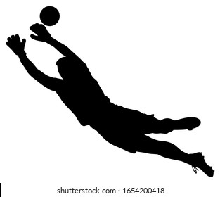 silhouette of a man football goalkeeper vector illustration