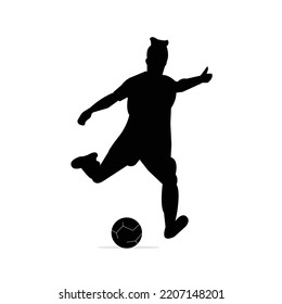 Silhouette man football player vector illustration 