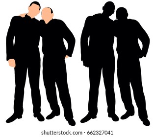 silhouette of man friends, friendship