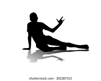 Silhouette of a Man is fun lay. Vector
