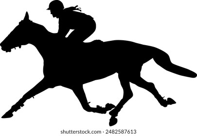 Silhouette man game in horse racing