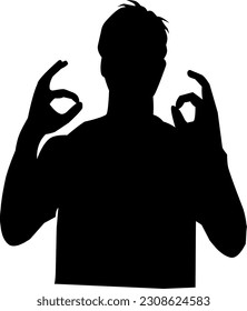 silhouette of man get idea vector