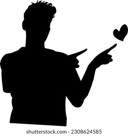 silhouette of man get idea vector