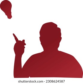 silhouette of man get idea vector