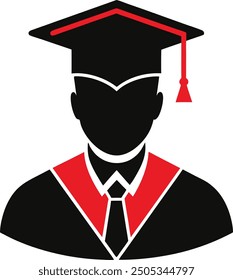 silhouette of man with graduation hat vector