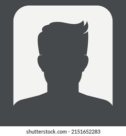 Silhouette man in gray rectangle