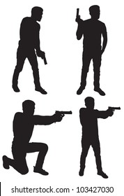 Silhouette Of Man With Gun