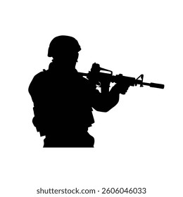 silhouette of a man with a gun