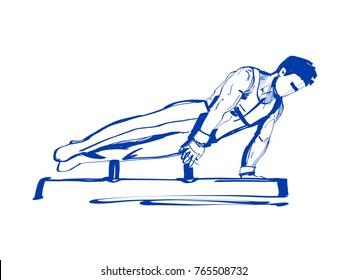 silhouette of man gymnastics