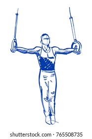 silhouette of man gymnastics