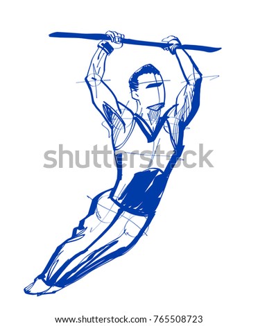 silhouette of man gymnastics