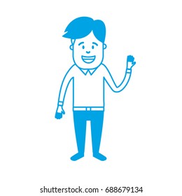 silhouette man with hairstyle design and clothes