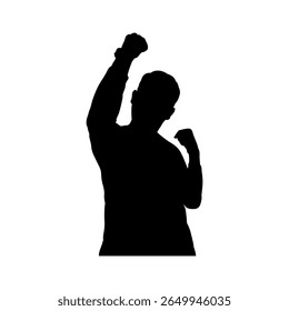 Silhueta de um homem com mão no peito mostrando respeito, figura masculina minimalista que expressa patriotismo e honra
