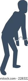 silueta de hombre esposado