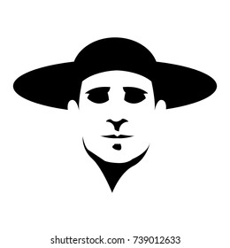 Silhouette Man Hat Stock Vector (Royalty Free) 739012633