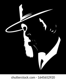 silhouette of man in hat with beard mafia