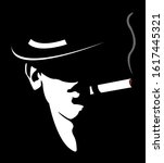 silhouette of man with hat and cigar Chicago gangster mafia