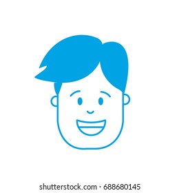 silhouette man head with hairstyle design
