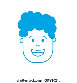 silhouette man head with hairstyle design