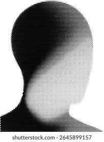 Silueta de la cabeza del hombre con efecto de semitono